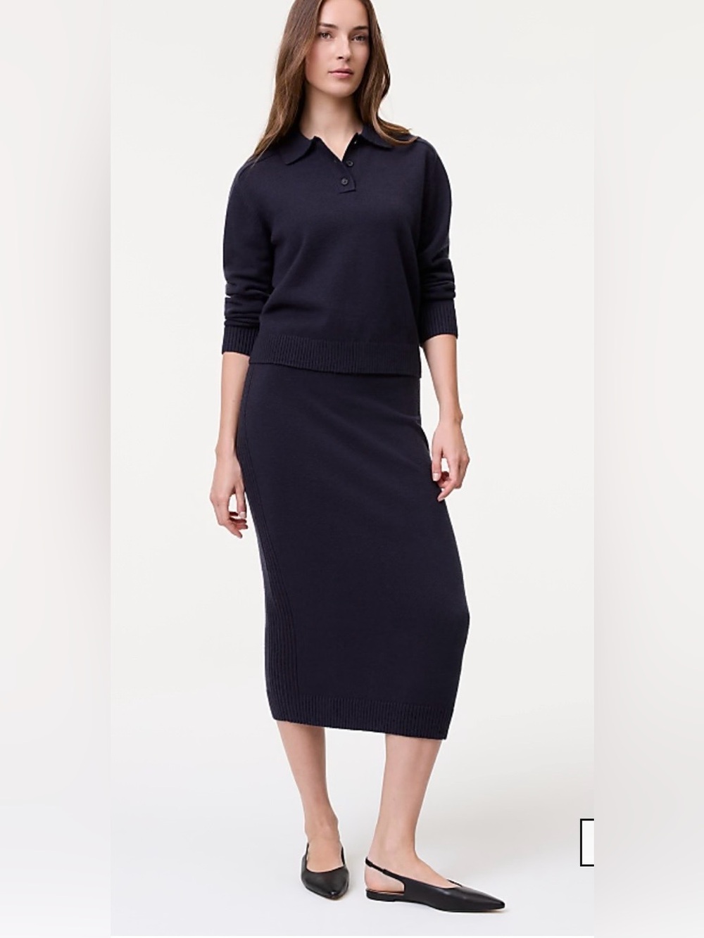 Navy Ann Taylor NWT Knit Midi Pencil Skirt - Women's